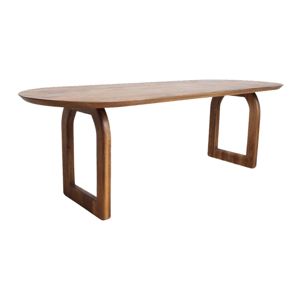 Bullnose dining table brown 200 open base