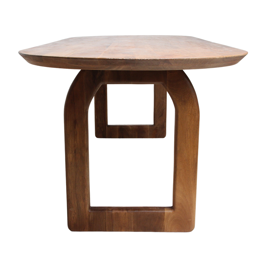 Bullnose dining table brown 200 open base