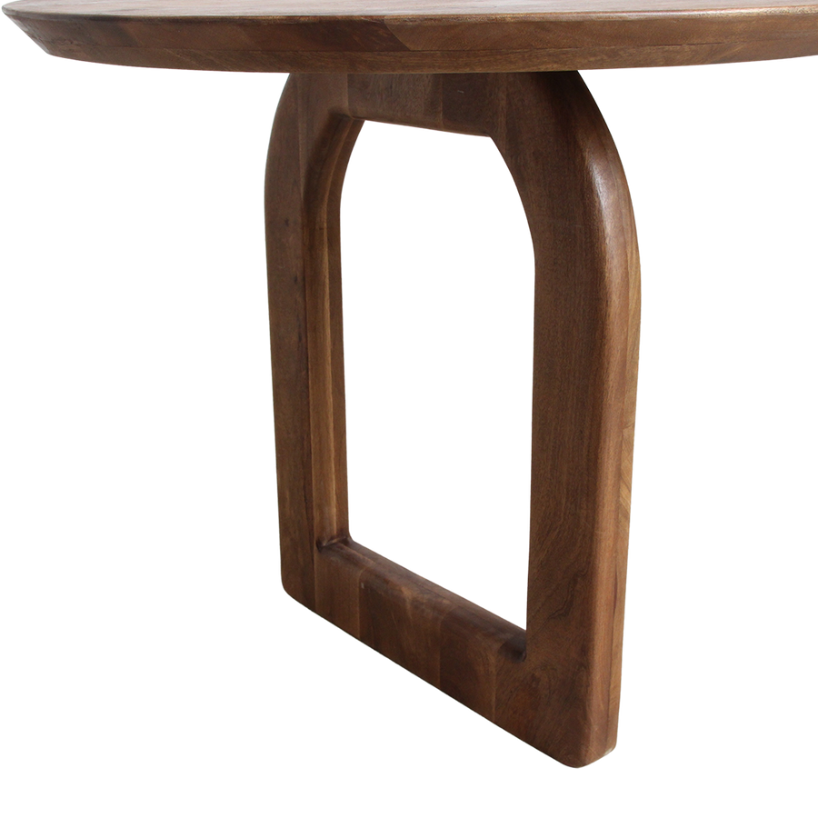 Bullnose dining table brown 200 open base