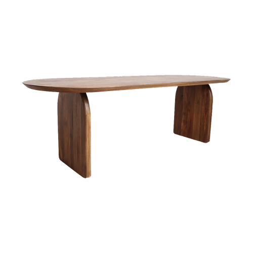 Bullnose dining table brown 200 closed base