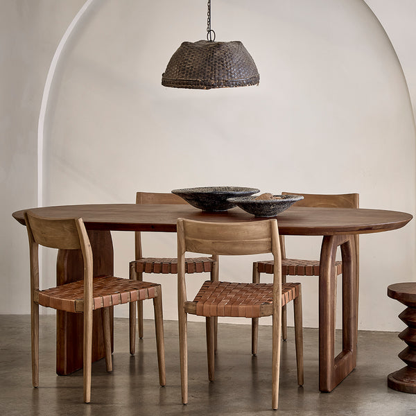 Bullnose dining table brown 240 mix base