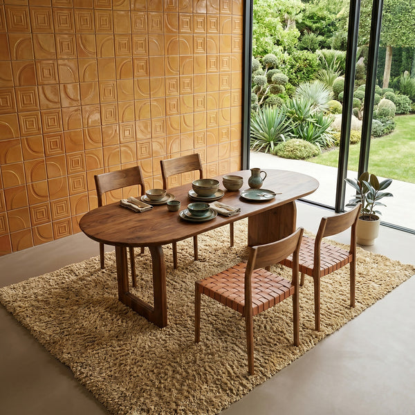 Bullnose dining table brown 240 mix base
