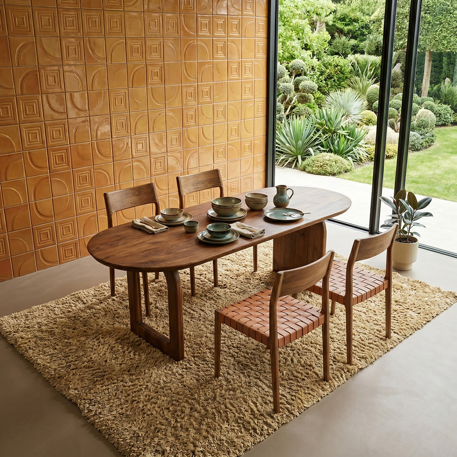 Bullnose dining table brown 240 mix base