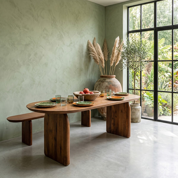 Bullnose dining table brown 240 closed base