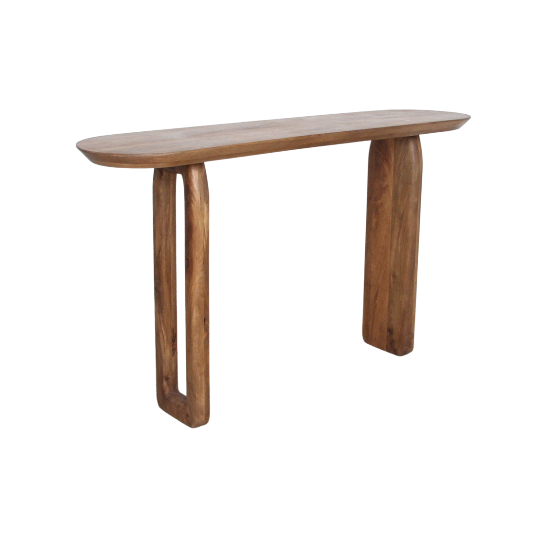 Bullnose mangohouten wandtafel bruin140x35x80 cm