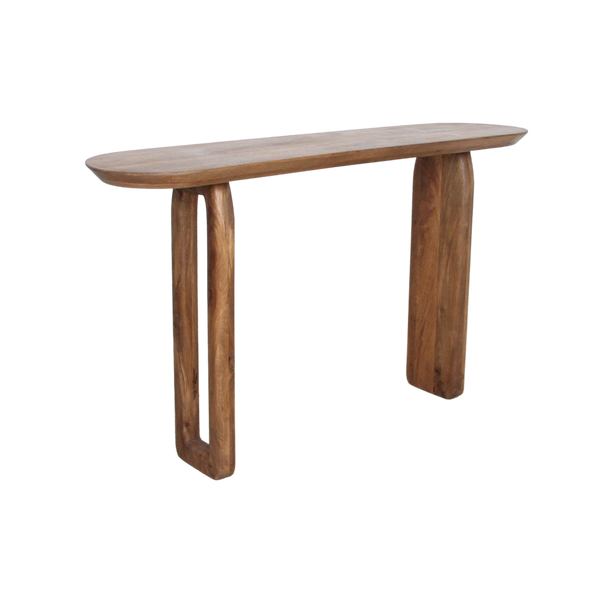 Bullnose mangohouten wandtafel bruin140x35x80 cm