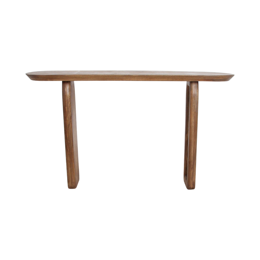 Bullnose mangohouten wandtafel bruin140x35x80 cm