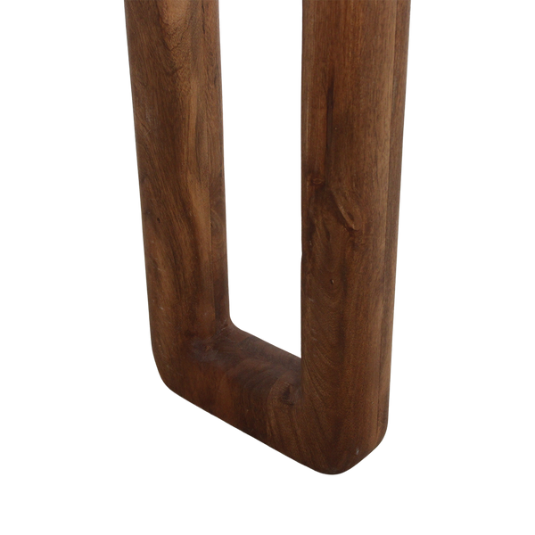 Bullnose mangohouten wandtafel bruin140x35x80 cm