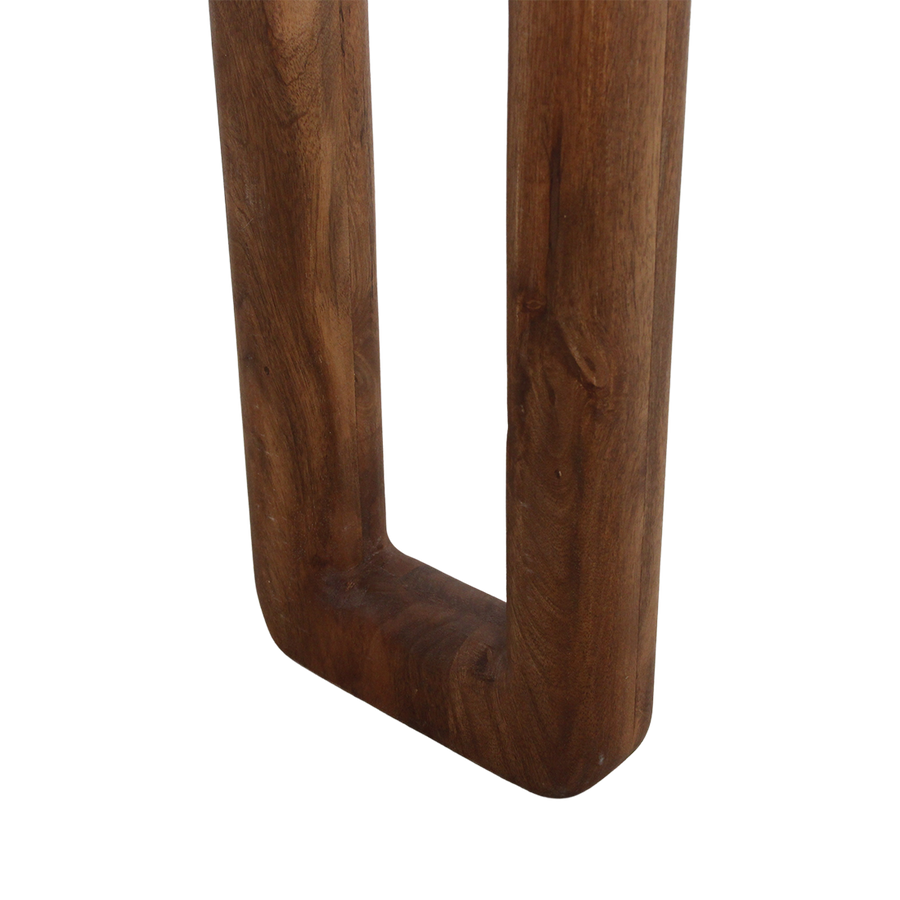 Bullnose mangohouten wandtafel bruin140x35x80 cm