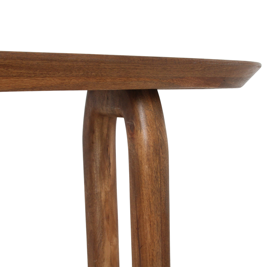 Bullnose mangohouten wandtafel bruin140x35x80 cm