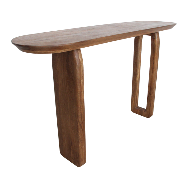 Bullnose mangohouten wandtafel bruin140x35x80 cm