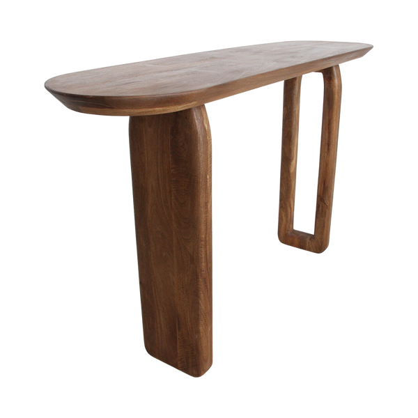 Bullnose mangohouten wandtafel bruin140x35x80 cm