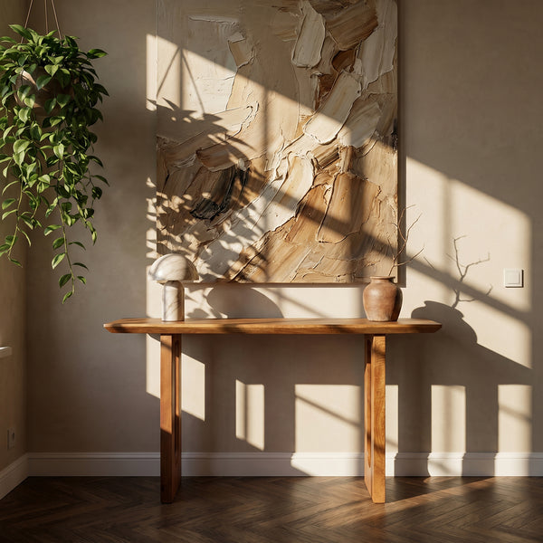 Bullnose chamfered mangohouten wandtafel