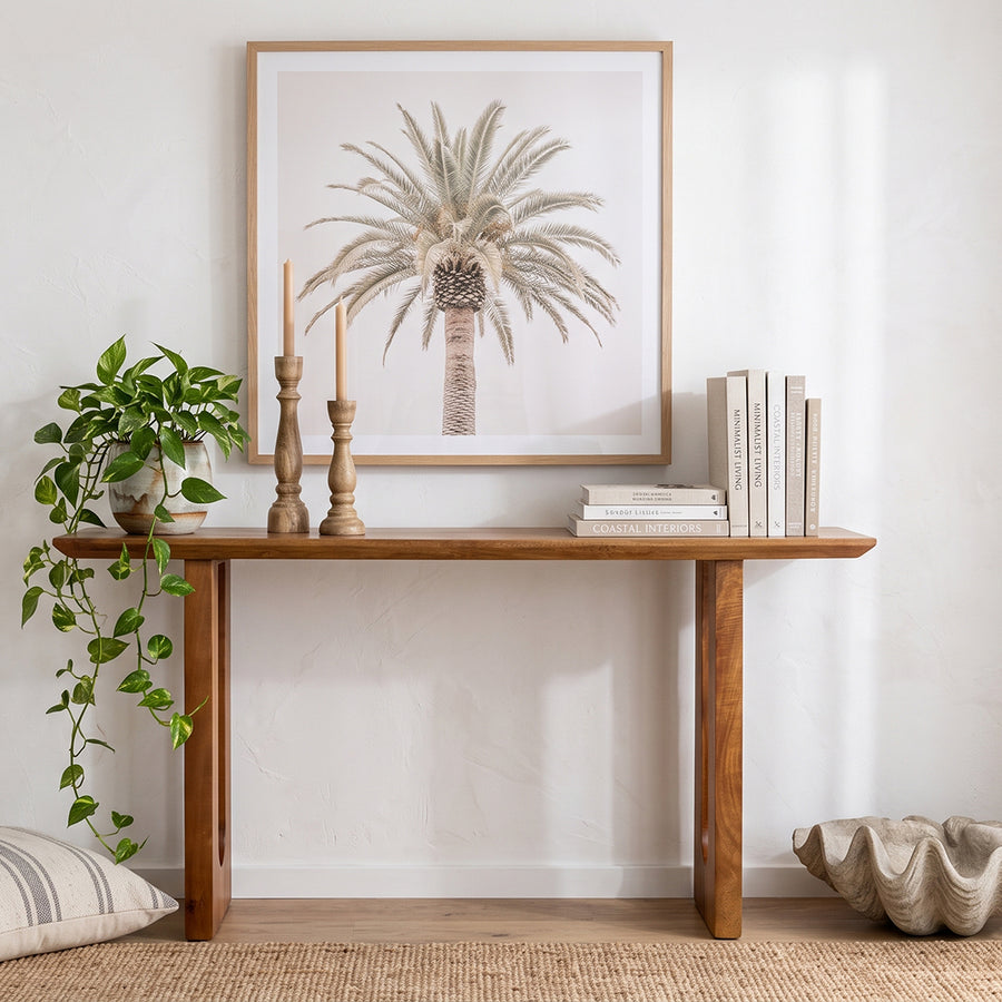 Bullnose chamfered mangohouten wandtafel