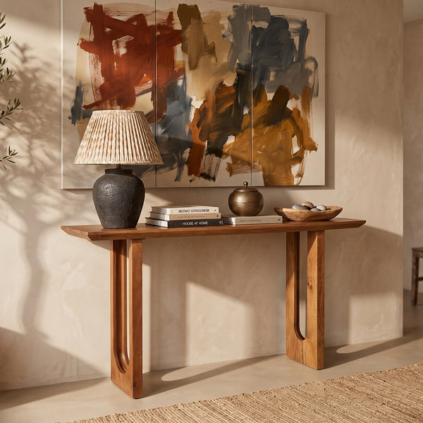 Bullnose chamfered mangohouten wandtafel