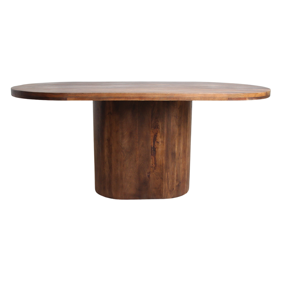 Bullnose Oblong mangohouten eettafel ovaal 200 cm