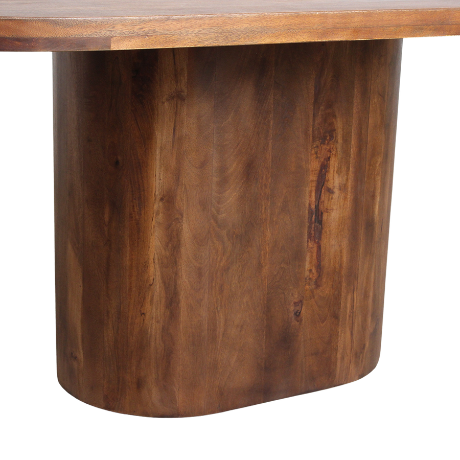 Bullnose Oblong mangohouten eettafel ovaal 200 cm