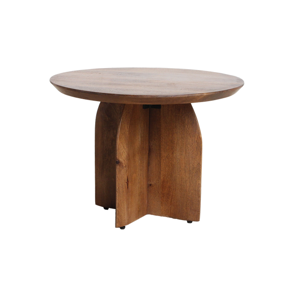 Bullnose mangohouten bijzettafel cross Ø 55 cm