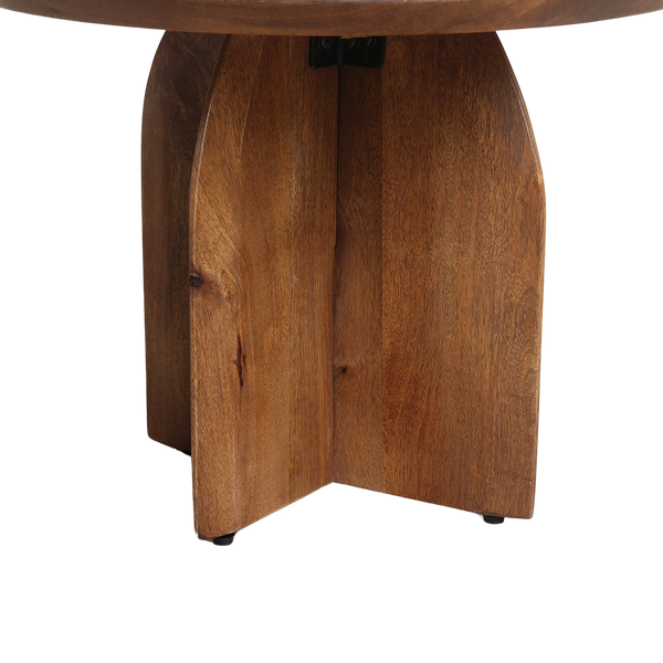 Bullnose mangohouten bijzettafel cross Ø 55 cm