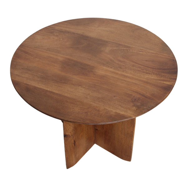 Bullnose mangohouten bijzettafel cross Ø 55 cm
