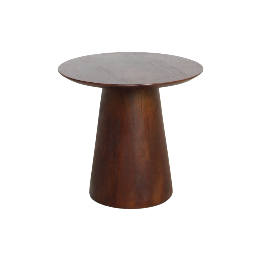 Bullnose mangohouten bijzettafel cone Ø 50 cm