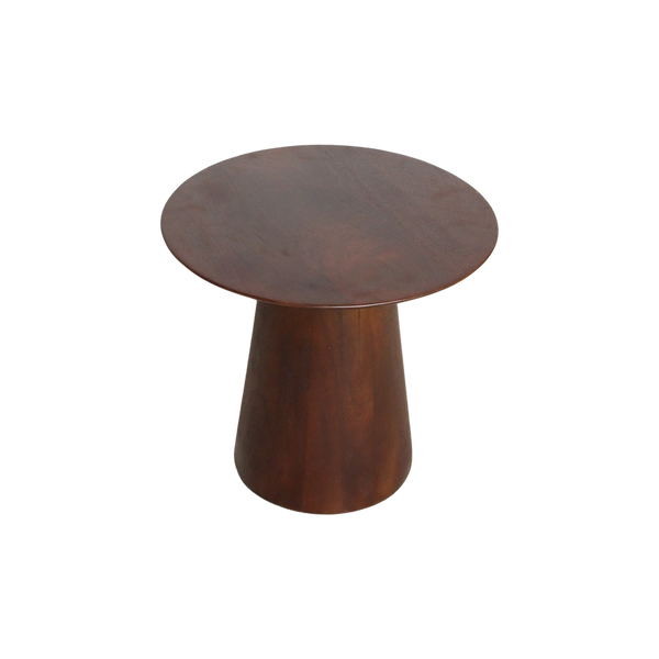 Bullnose mangohouten bijzettafel cone Ø 50 cm