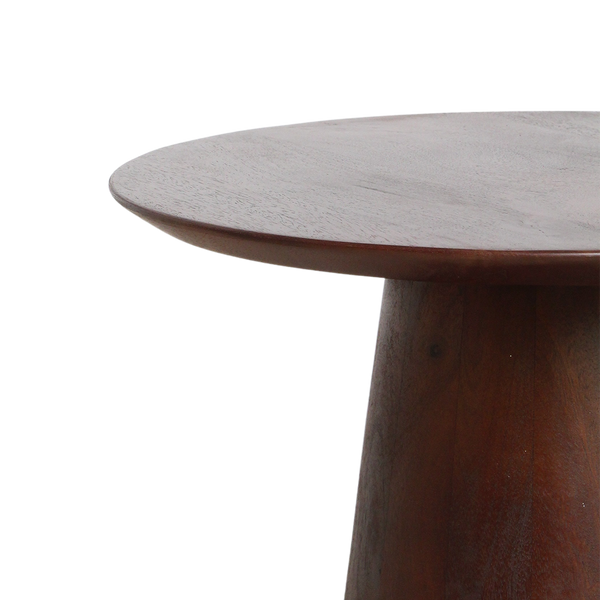 Bullnose mangohouten bijzettafel cone Ø 50 cm