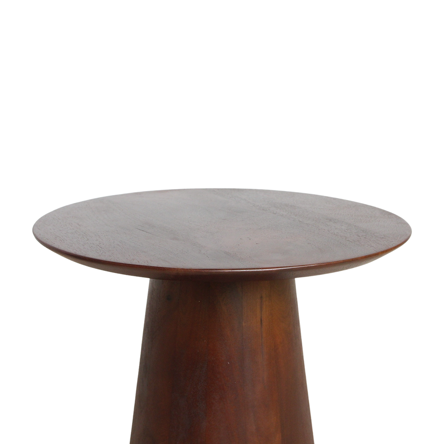 Bullnose mangohouten bijzettafel cone Ø 50 cm