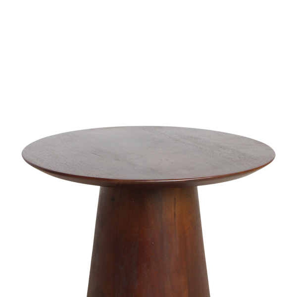 Bullnose mangohouten bijzettafel cone Ø 50 cm