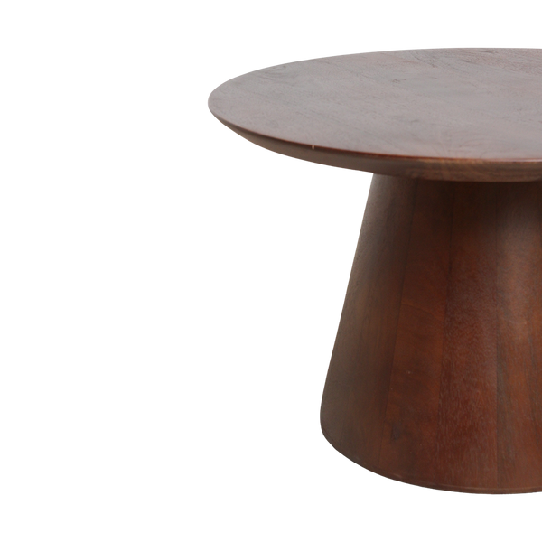 Bullnose mangohouten bijzettafel cone Ø 55 cm