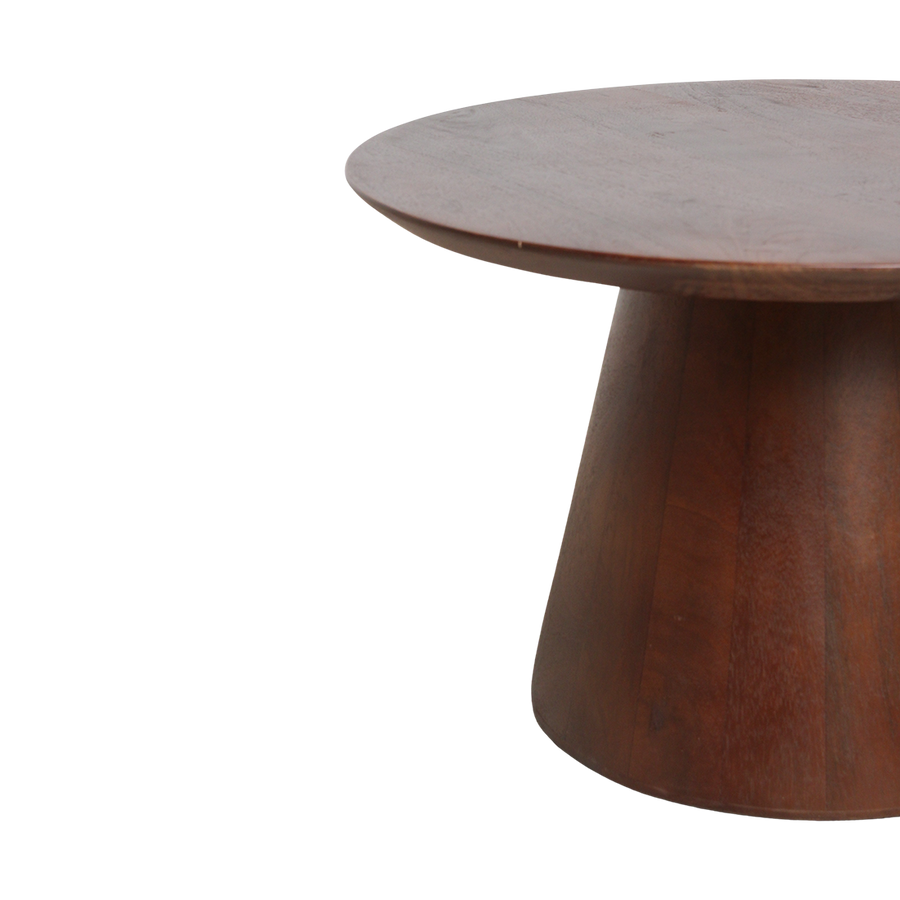 Bullnose mangohouten bijzettafel cone Ø 55 cm