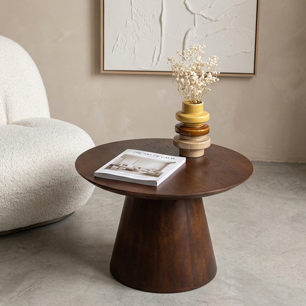 Bullnose mangohouten bijzettafel cone Ø 55 cm