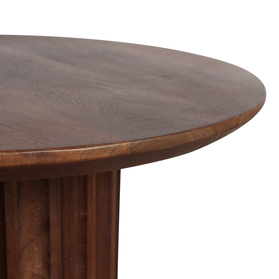 Bullnose bijzettafel reversed bruin Ø 50 cm