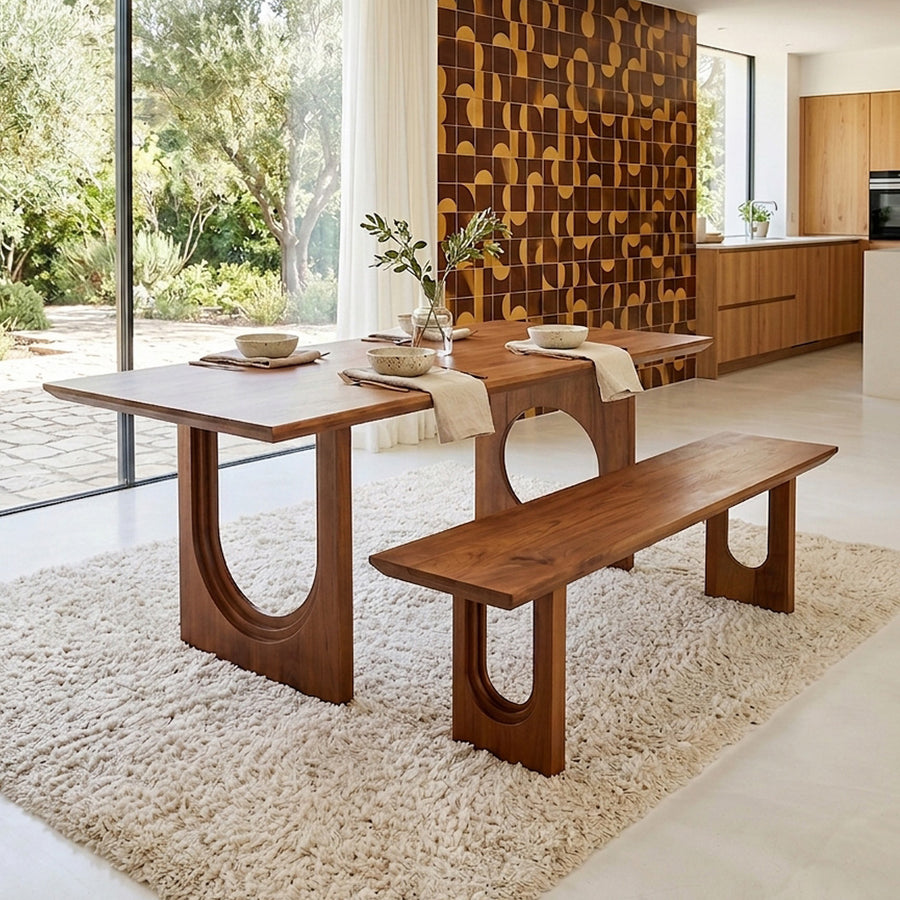 Bullnose chamfered mix mangohouten eettafel - 180 cm
