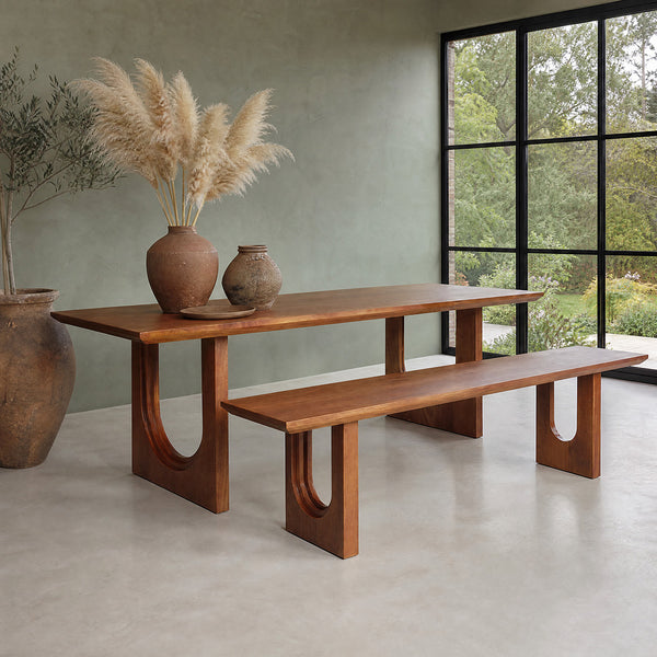 Bullnose chamfered arch mangohouten eettafel - 200 cm