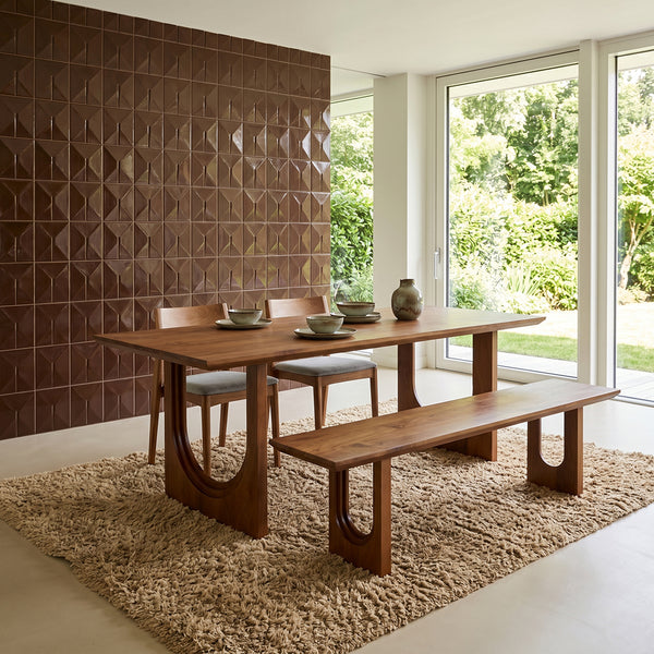 Bullnose chamfered arch mangohouten eettafel - 200 cm