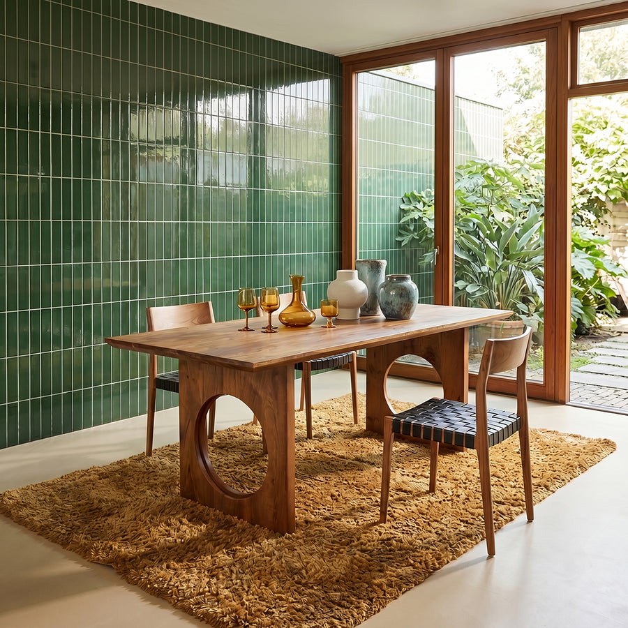 Bullnose chamfered loop mangohouten eettafel - 240 cm