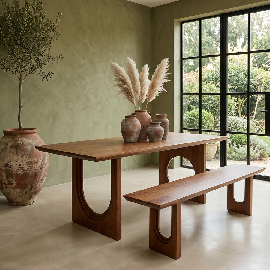 Bullnose chamfered mix mangohouten eettafel - 240 cm