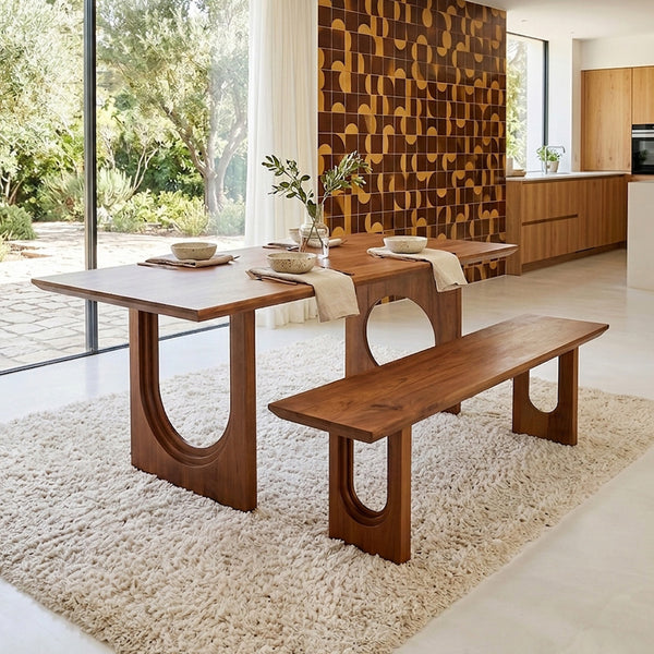 Bullnose chamfered mix mangohouten eettafel - 240 cm