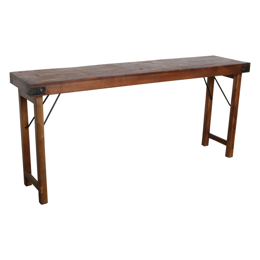 Inklapbare wandtafel bruin 165x40x76 cm