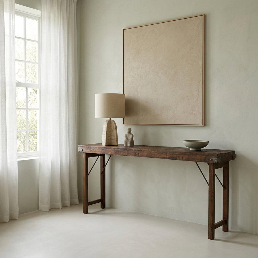Inklapbare wandtafel bruin 165x40x76 cm