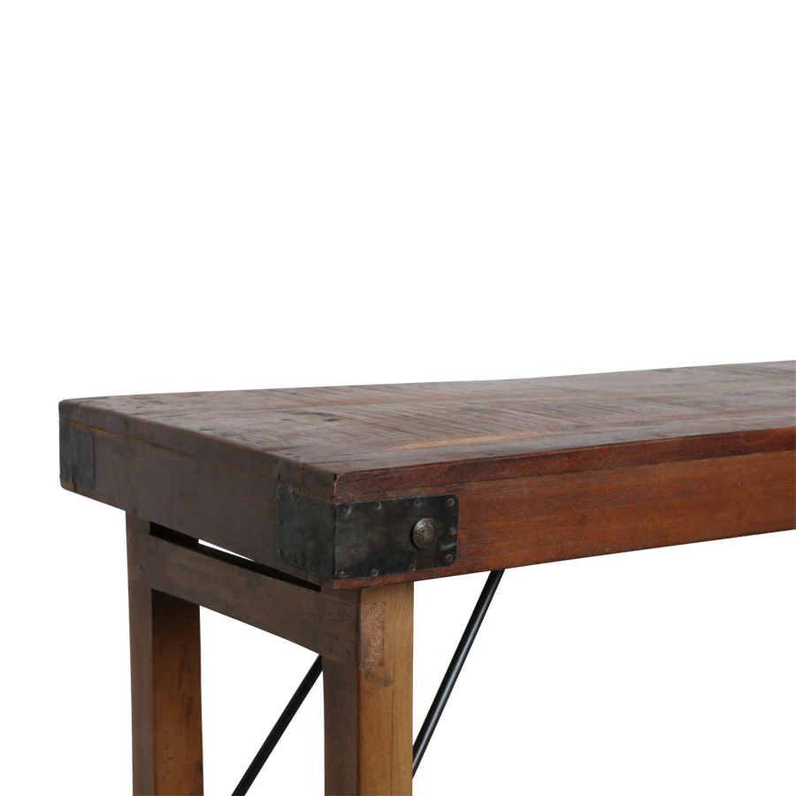 Inklapbare wandtafel bruin 165x40x76 cm