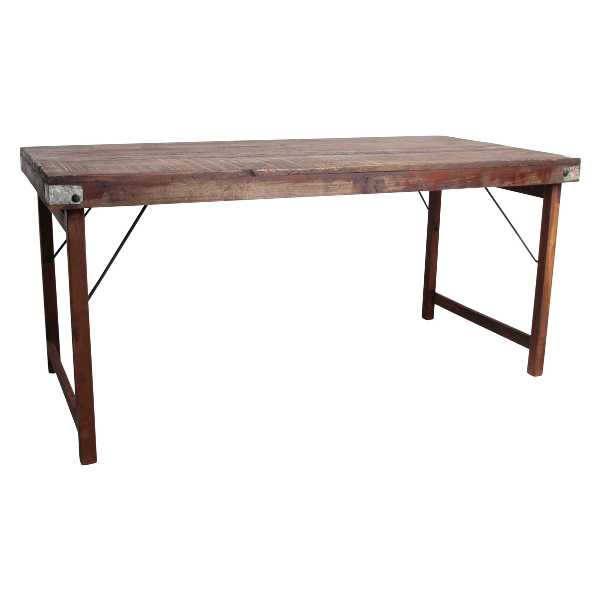 Inklapbare vintage eettafel Gerecycled hout 165x75x76 cm