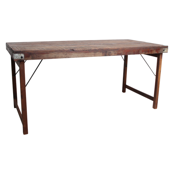 Inklapbare vintage eettafel Gerecycled hout 165x75x76 cm