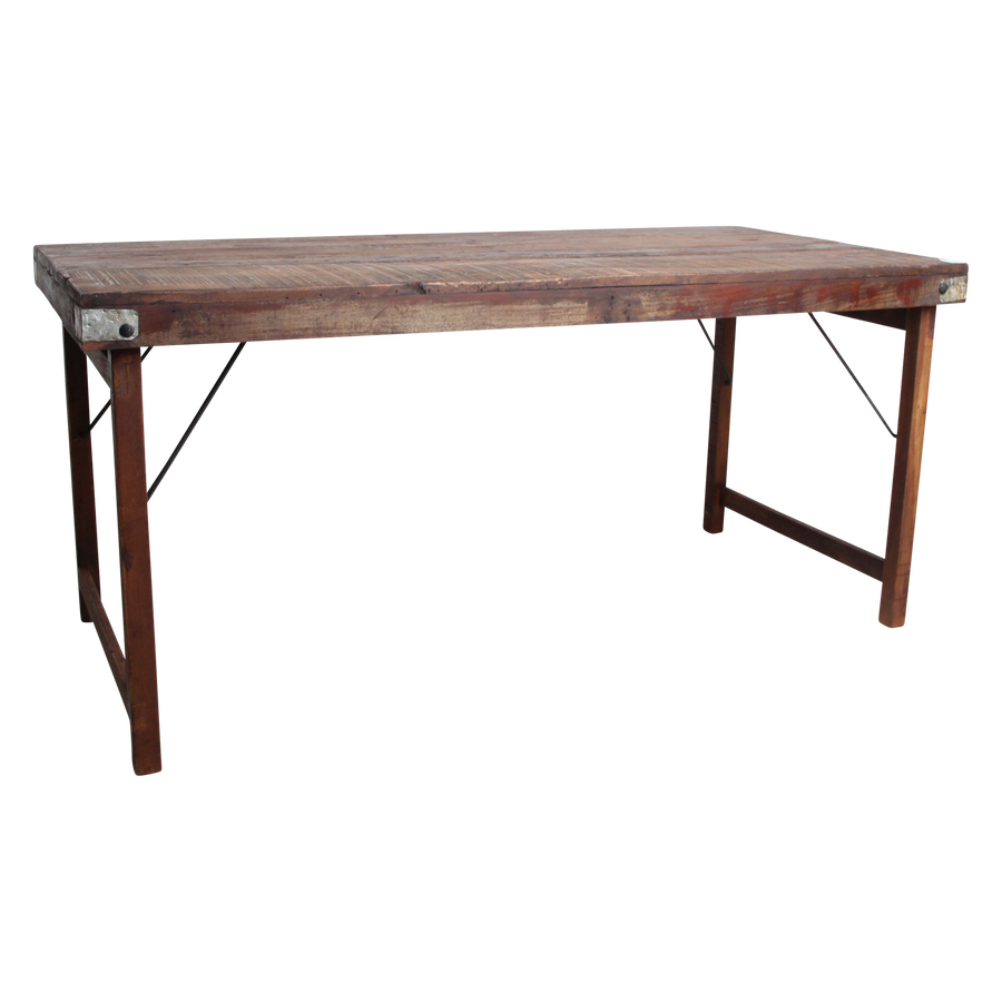 Inklapbare vintage eettafel Gerecycled hout 165x75x76 cm