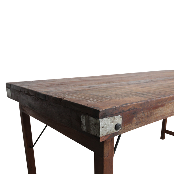 Inklapbare vintage eettafel Gerecycled hout 165x75x76 cm