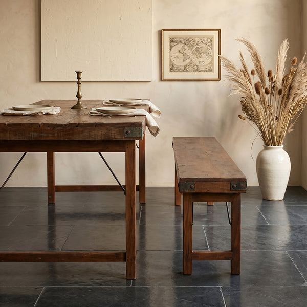 Inklapbare vintage eettafel Gerecycled hout 165x75x76 cm