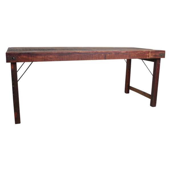 Inklapbare vintage eettafel XL Gerecycled hout 190x80x76 cm