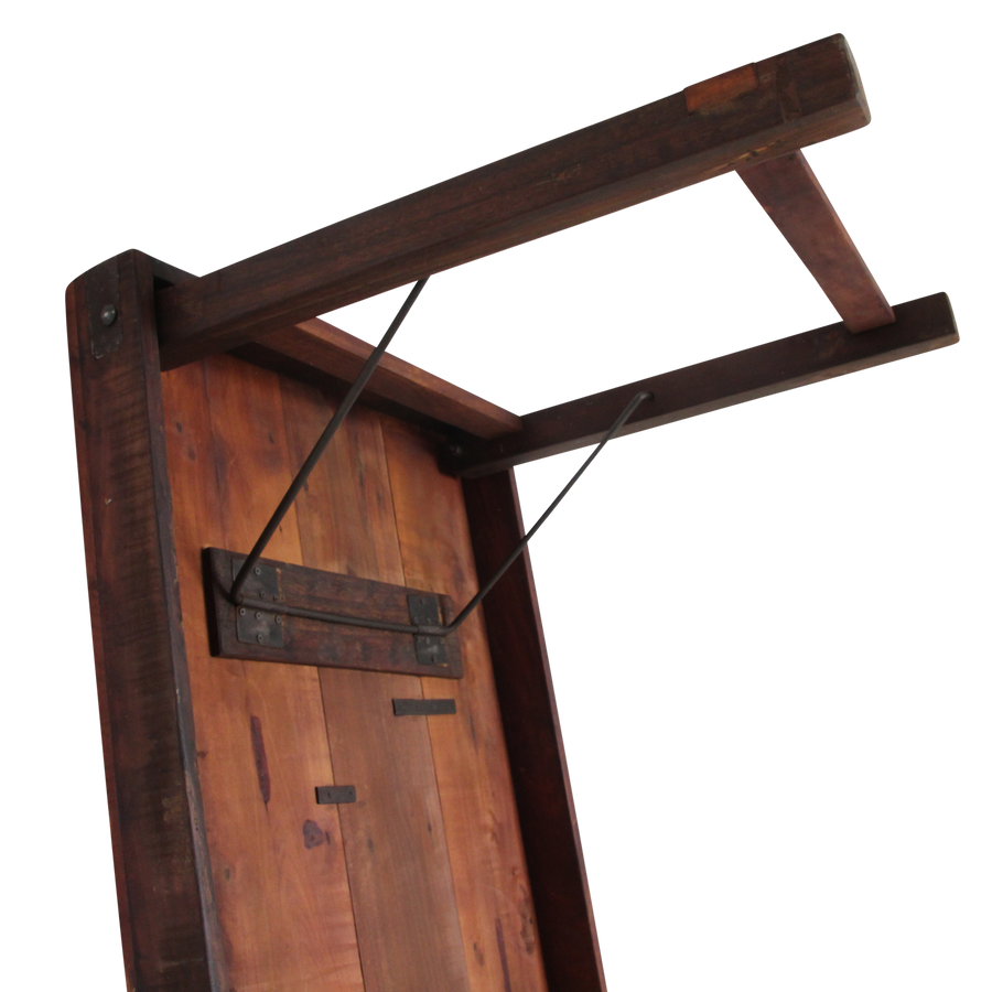 Inklapbare vintage eettafel XL Gerecycled hout 190x80x76 cm