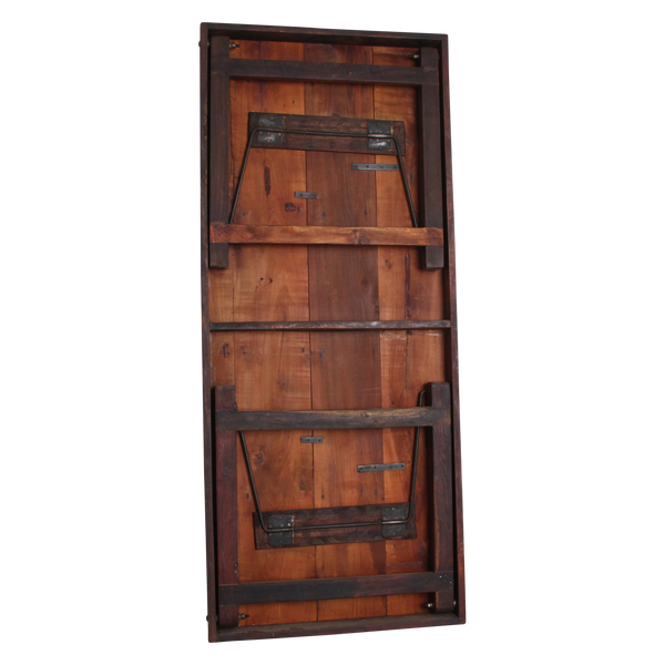 Inklapbare vintage eettafel XL Gerecycled hout 190x80x76 cm